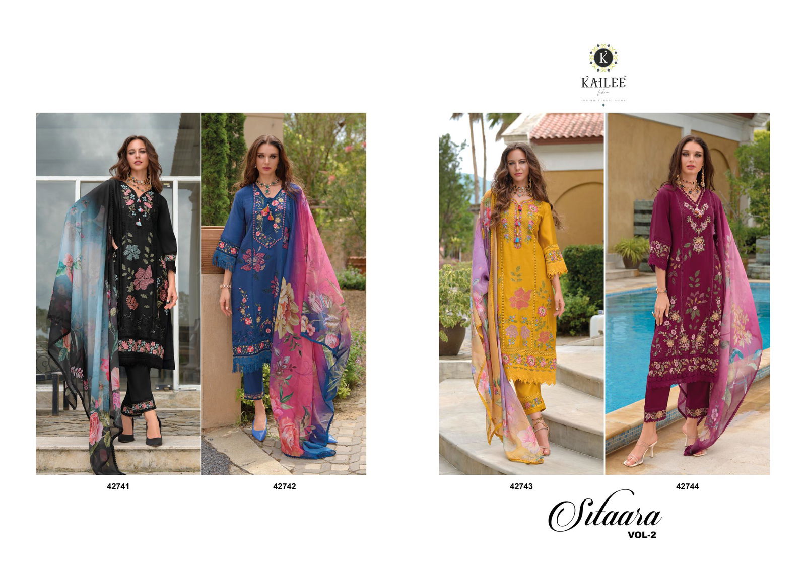 Sifaara Vol 2 By Kailee Viscose Muslin Pakistani Readymade Suits Wholesale Online